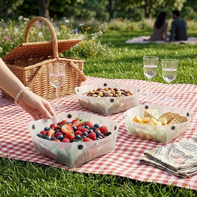 GTYOPR® Food-Grade PP Collapsible Bowls 3-Pack - Leakproof, Lightweight Foldable Design | Perfect for Travel, Picnics, Emergency Prep (Medium)