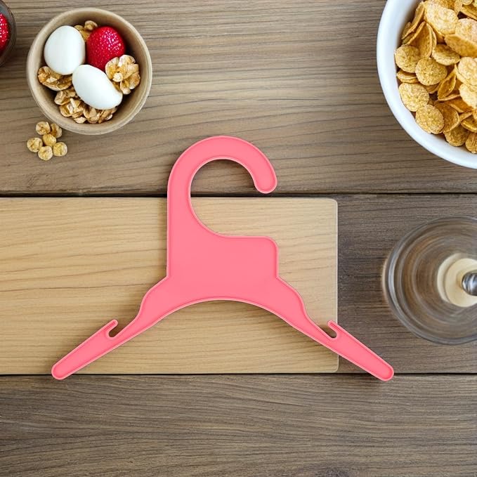 12pcs Pet Clothes Hangers Small Pink Plastic Puppy Clothing Rack | Portable Multifunctional Storage, Easy-to-use Organizer for Puppy Clothing and Pet Outfits, Outdoor Drying or Festival Party