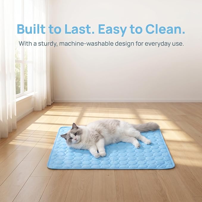 Pet Cooling Mat, ICY nap Dog mat, Portable Washable Ice Silk Cooling Pad for Dogs Cats, Breathable Foldable Mat for Large Small Dogs, Summer Cool Mat for Kennel Floor Car Sofa(Pink,Large)