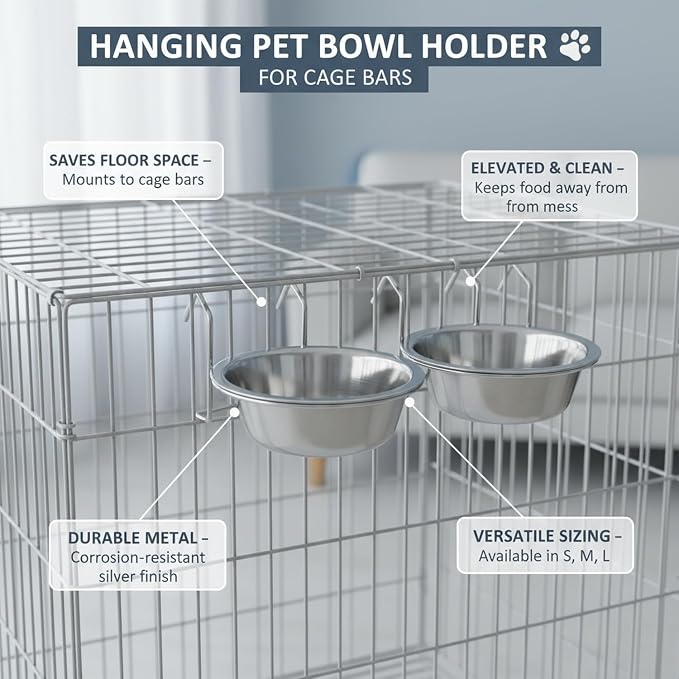 Hanging Bowl Holder for Wire Grids, Metal Dish Stand to Save Floor Space in Storage Units and Organizers (1 Pack)