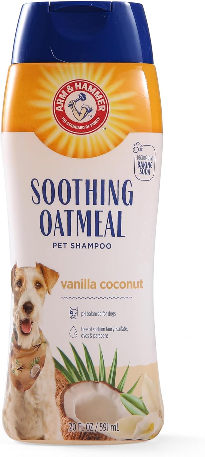 Arm & Hammer for Pets Soothing Oatmeal Pet Shampoo Moisturizing Dog Shampoo with Gentle Cleansing Formula Vanilla Coconut, 20 Ounces - Shampoo for Pets (Pack of 6)