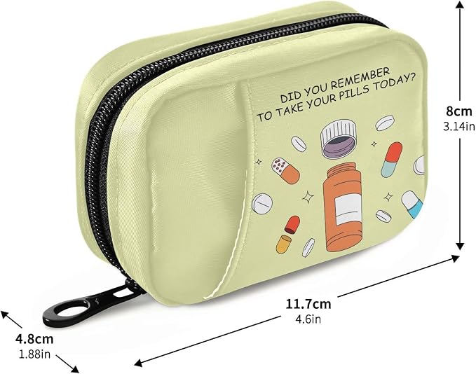 Naanle 7 Day Pill Case Bag - Portable Weekly Pill Organizer with Zipper, Compact Size for Vitamin Supplement Holder