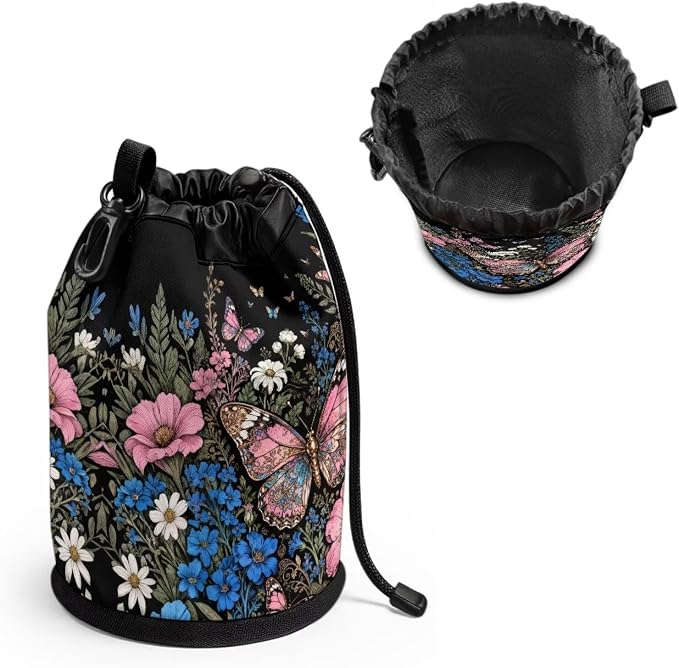 Floral Butterfly Clothespin Holder - 1Pcs Clothes Pin Bags Clothes Hanging Bag for Laundry Room & Outdoor Use