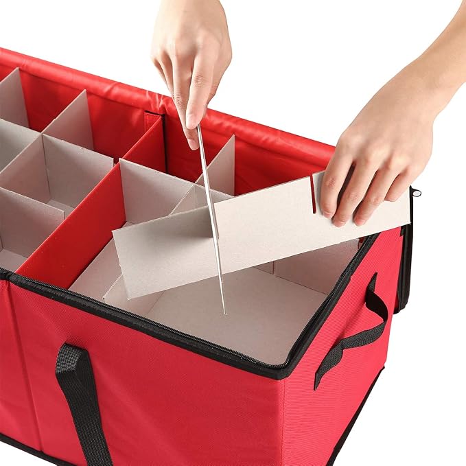 Sattiyrch Christmas Ornament Storage Box,Box Contributes Slots for 54 Holiday Ornaments 4 Inches
