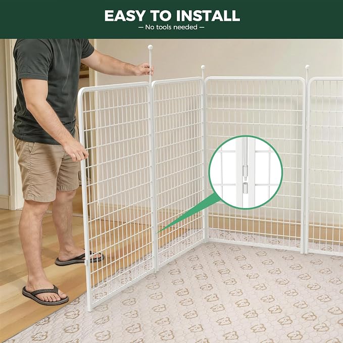 FXW Rollick Dog Playpen, Indoor, Yard & RV Camping, 50"H, 24 Panels | Easy setup, Heavy-duty, DIY layouts, for Ultra Large Dogs, Patented