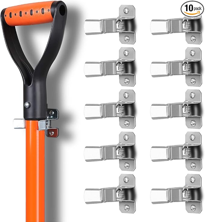 HORUSDY 10 Pack Spring Grip Mop and Broom Holder for Shovel, Rake, Broom, Mop Holder, Etc.
