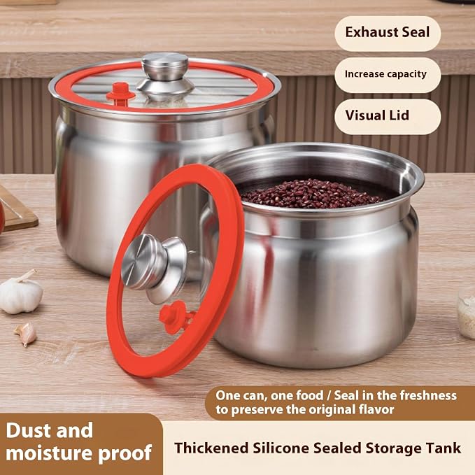 Stainless Steel Containers Large Capacity Airtights Locking Lids Rustproof Designs for Bulk Food Storage Airtights Container with Clip