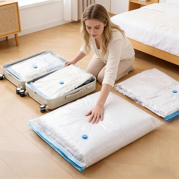 of 11 Clear Vacuum Storage Bags Multiple Size Set Ideal for Easy Identification of Various Garments and Apparel Clear Bags