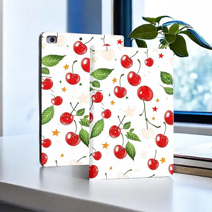 for Microsoft Surface Pro 11/10/9-13" 2024/2022 Tablet Case,Auto Wake/Sleep,Adjustable Stand Protective Cover - Cherry Star Pattern
