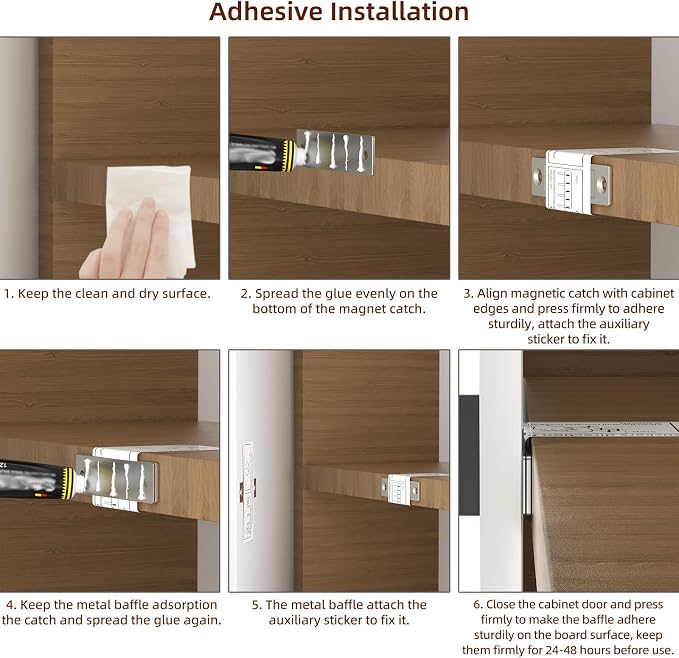 Cabinet Magnets Stick On Jiayi 4 Pack 30 LB Ultra Thin Invisible Magnetic Door Catch No Drill, Dual Magnet Door Closer Latch, Heavy Duty Strong Door Drawer Magnet for Kitchen Wardrobe Closet Closure