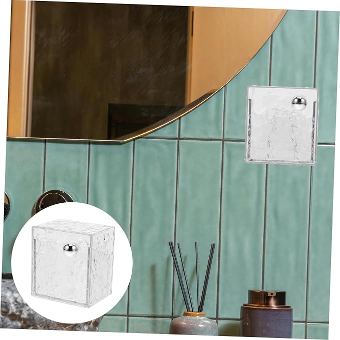 Cotton Pad Organizer Wall-mounted Holder Makeup Cotton Storage Box for Pads Swabs and Eggs Pet and Materials Space-saving Design for Bathroom and Vanity Use