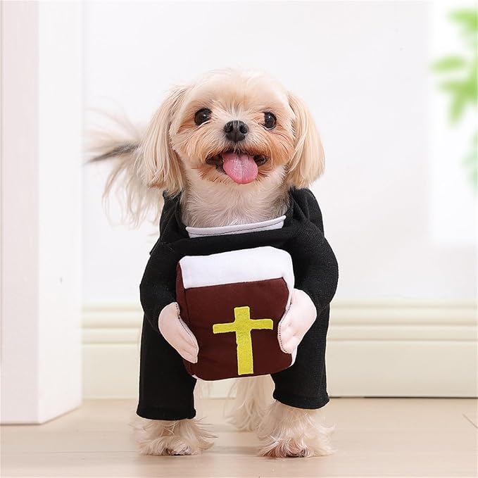 Halloween Pet Costume Outfit for Dog Cats Stand Bible Cosplay Photo Ready Apparel Pet Costume Dog Cats Vestments