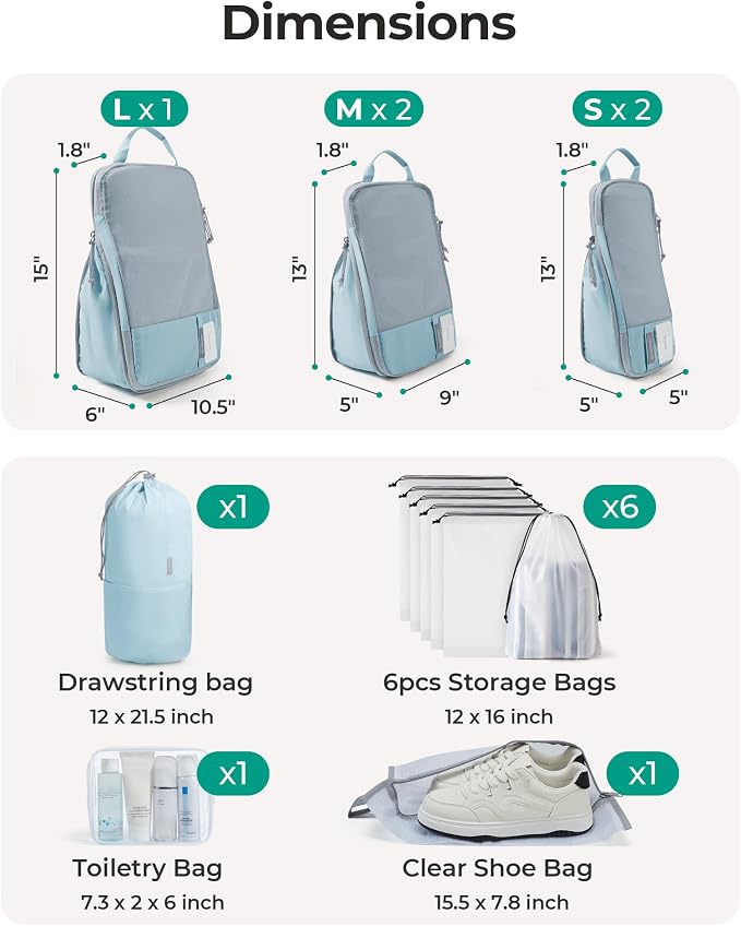 BAGSMART Compression Packing Cubes for Travel Essentials | 14 Set /6 Set /4 Set/2 Set, Lightweight, Durable