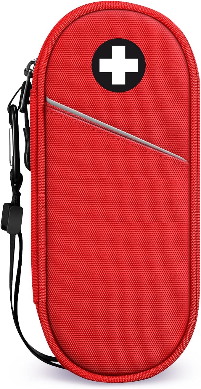 SITHON EpiPen Medical Carrying Case Insulated Medication Organizer Bag | Emergency Medical Travel Pouch Holds 2 EpiPens, Asthma Inhaler, Anti-Histamine, Auvi-Q, Allergy Medicine Essentials
