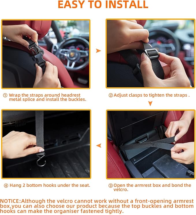 WLLWOO Car Net Pocket Organizer Purse Holder Console Front Seat Storage | Multi Pocket Car Seat Organize Bag Handbag Holder Between Seats Back Barrier
