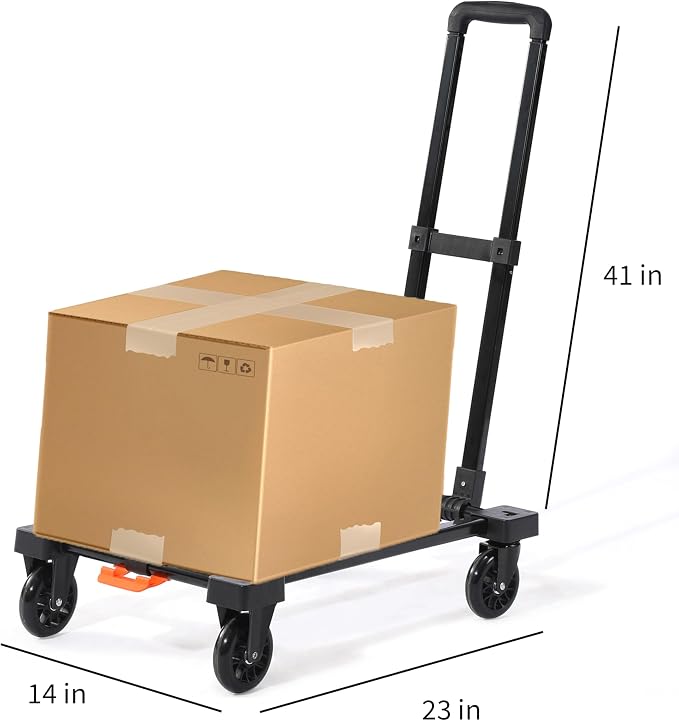Collapsible Rolling Crate with Wheels Heavy Duty Storage Crate Utility Cart | Teacher & Crafter Friendly Large Storage Crate 160 lb Capacity 2-in-1 Detachable Folding Hand Truck for Everyday Hauling