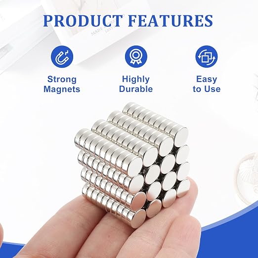 DIYMAG 500Pcs Small Refrigerator Magnets, 8x3mm Round Rare Earth Magnet | Mini Tiny Neodymium Strong Magnets for Crafts, DIY, Fridge, Miniatures, Whiteboard, Office, Kitchen, Dry Erase Board