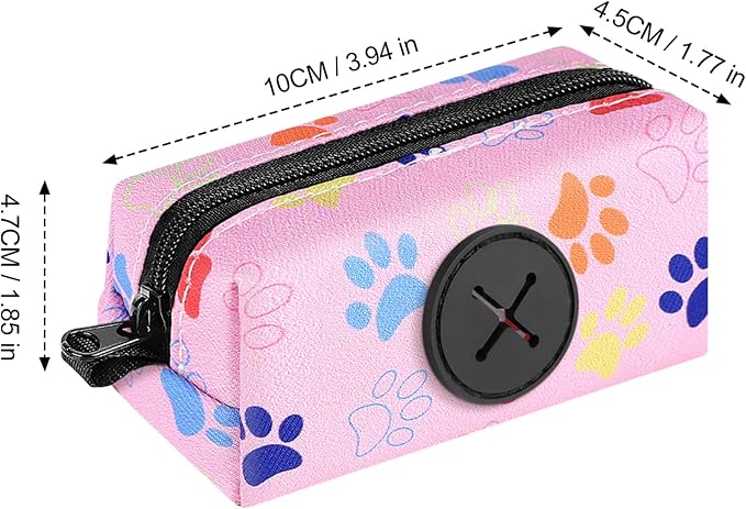 2pack Dog Poop Bag Holder Zippered Pet Waste Bags Dispenser