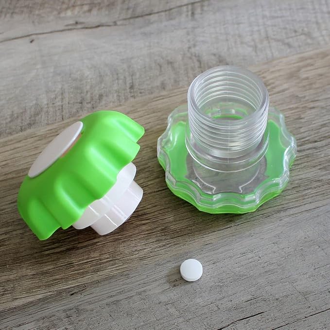 EZY DOSE Crush Pill, Vitamins, Tablets, Crusher and Grinder with Storage Compartment, Kids, Pets, Elderly, Effortlessly Crushes Medications into Fine Powder, Easy-to-Use, Color May Vary, BPA Free