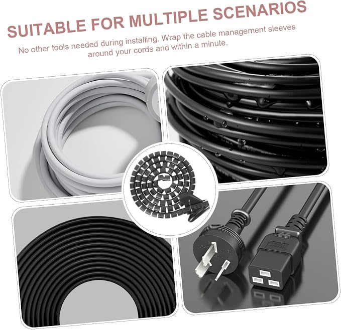 TEHAUX Spiral Coiled Tube Sleeve for Flexible Wire Wrap Organizer Protects Wires from Pets and Easy to Cut and