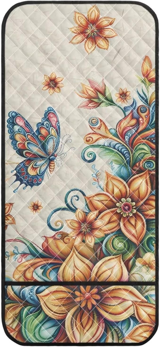 Boho Flower Butterfly Sofa Arm Covers for Couch Stretch Armrest Covers Easy to Clean Armchair Cover Sofa Armchair Slipcovers Recliner SofaArm Protector