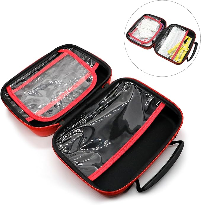 Faylapa Travel First Aid Pouch, Empty First Aid Bag, 9x7x3 inches Portable Outdoor First Aid Medical Storage Organizer Bag for Travel, Boat, Office, Sports, Hiking, Outdoor(Bag Only)