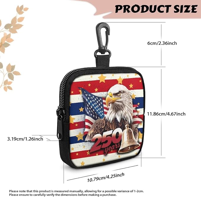 Dog Treat Pouch for Pet Walking and Training Pouch Small Fanny Zipper Design Portable Snack Dispenser Kit for Outdoor Use American Eagle 250th Anniversary