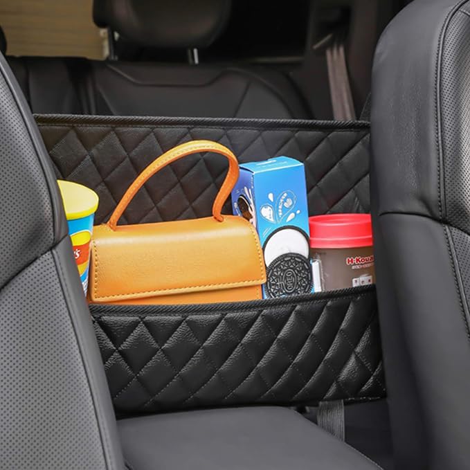 Car Net Pocket Handbag Holder, PU Leather Handbag Holder for Car,Car Handbag and Purse Holder,Car Net Handbag Holder,Car Storage for Purse & Pocket for Smaller Items