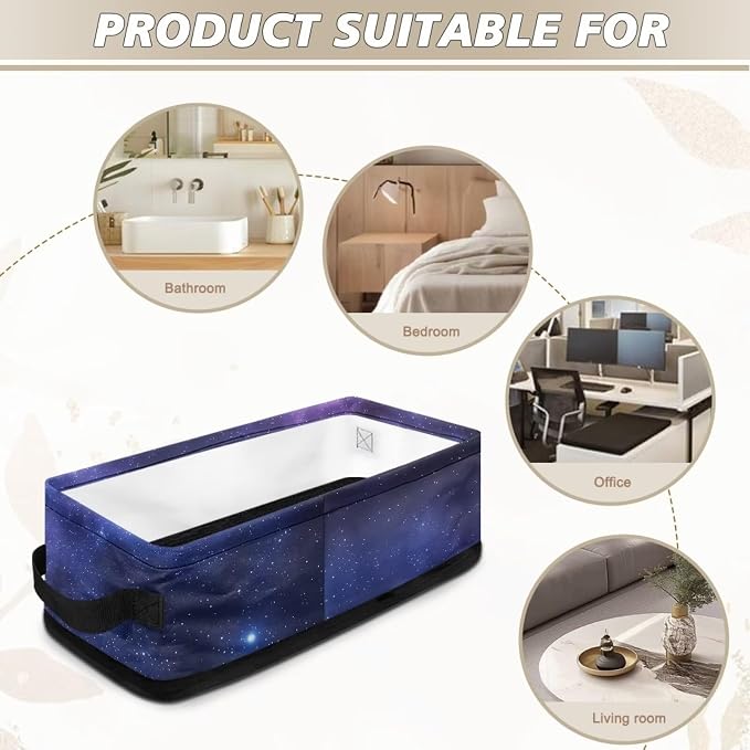 Galaxy Toilet Paper Basket for Organizing Toilet Paper Rolls, Decorative Bathroom Storage Basket for Countertop Toilet Tank Topper Baskets Home Decor Bathroom Accessories