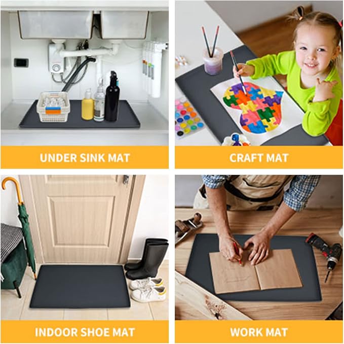 Silicone Dog Food Mat Waterproof Pet Feeding Tray for Small Medium Dogs