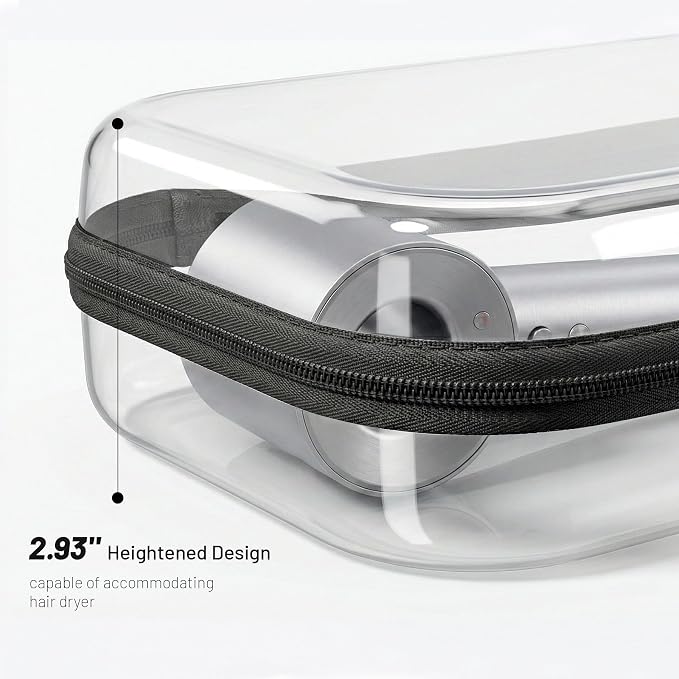 Clear Hard Shell Organizer Cases, 2 Pack | Durable PET shell with water-resistant, scratch-resistant surface for travel, toiletries, electronics and daily essentials