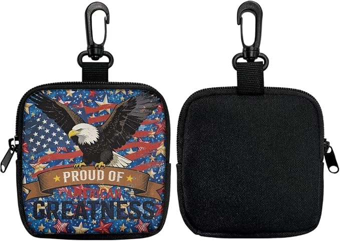 Dog Treat Pouch Dog Training Reward Pouch with Carabiner Small Dogs Treat Bag Pet Food Bags Zipper Closure to Avoid Spilling American Pride Eagle Greatness