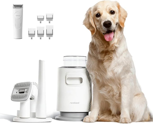 Neakasa 5 in 1 P0 Pro Dog Grooming Vacuum with Stand, 6.6lbs Lightweight Pet Grooming Kit, Lower-Noise Dog Clippers & Shedding Remover for Dogs and Cats
