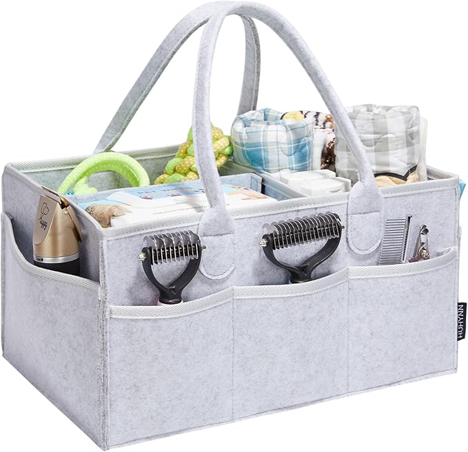 Pet Grooming Tote, Dog Grooming Supplies Organizer, Travel Outdoor (Bag ONLY) (Sliver Grey)