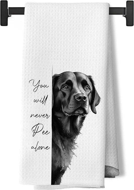 Labrador Retriever Hand Towels for Bathroom,Black Lab Dog Mom Gifts for Women,Black and White Labrador Retriever Dog Decorative Hand Towels for Washroom Restroom,16x24 Inch