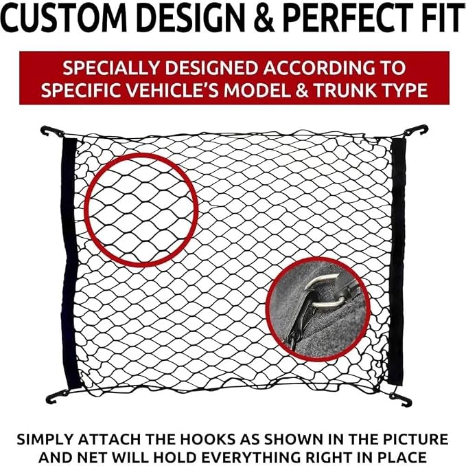 Car Nets Floor Style Trunk Mesh Cargo Net Black For Jeep For Wrangler JL 4XE 4 Door 2019-2024 Cargo Net