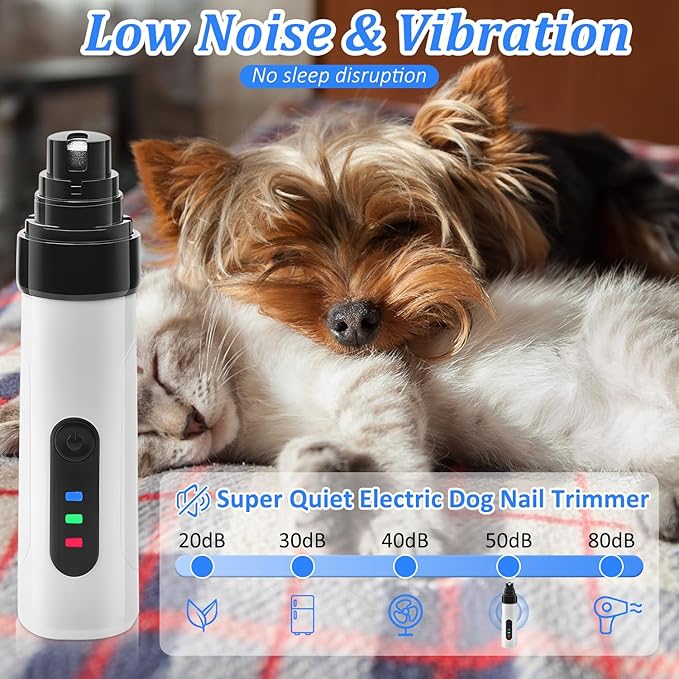 Silent Groom Pro Nail Grinder,2025 Upgraded Dog Nail Trimmer,Rechargeable USB Charging Pet Nail Grinder for Dog Nail Grinders,Pet Paws Grooming Smoothing Tool