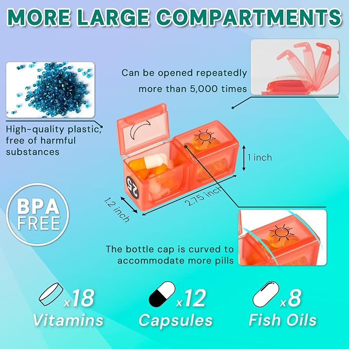 Monthly Pill Organizer, Medicine Organizer Box with Portable Hard Shell and Pill Cutter, 31 Day Pill Holder with Weekly Pill Bag (Green, 2 Times a Day)