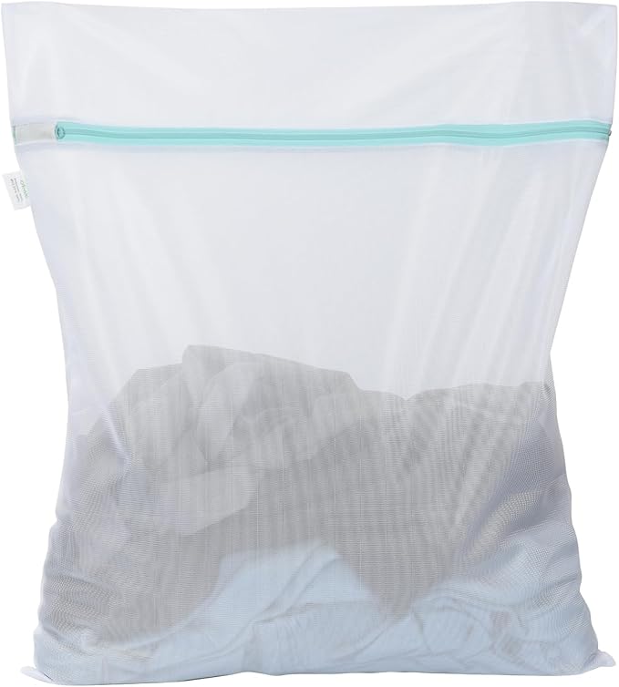 OTraki Medium Mesh Laundry Bags 20x24 inch Zipper Lingerie Bags for Washing Delicates Laundry Mesh Bag Machine Washable for Travel Dorm Hotel Camp, Don't Drying, Melting 140-176℉ White | Zipper Lingerie Bags for Washing Delicates Laundry Mesh Bag Machi...