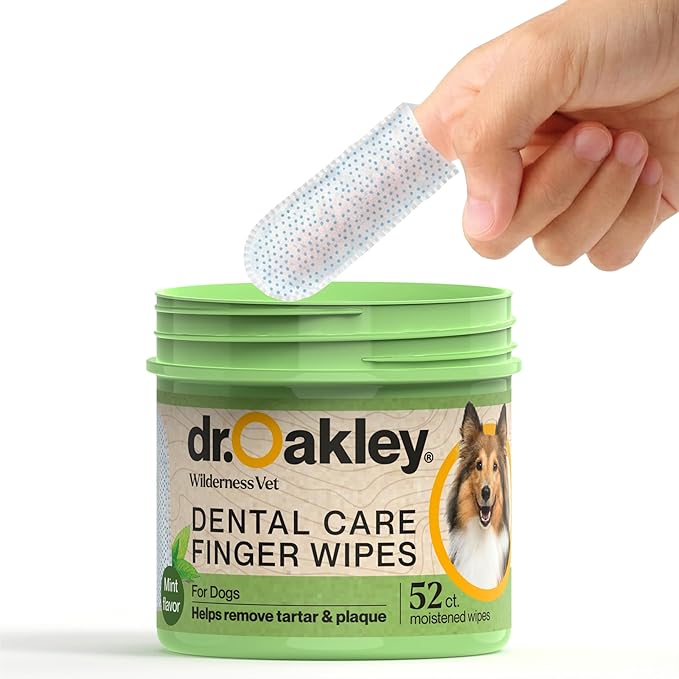 Dr. Oakley Yukon Vet Pet Teeth Cleaning Wipes for Dogs & Cats Bad Breath & Plaque Removal (Mint Flavor)