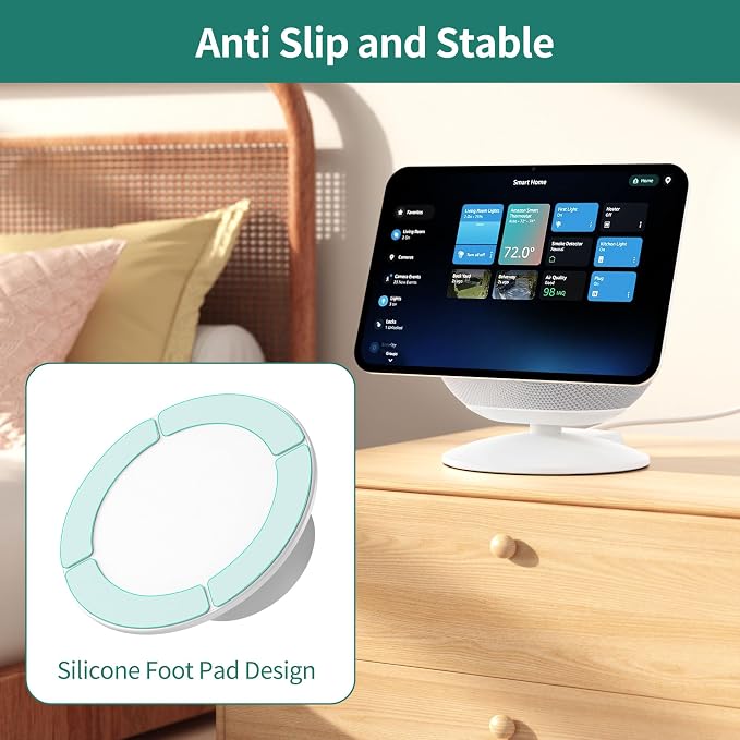 HomeMount Show 11 Stand, Magnetic Adjustable Charging Stand with USB-C & USB-A Ports, 270° Swivel Base, Fits Show 11 and 2025 Show 8, for Phones & Earbuds (Charging-White)