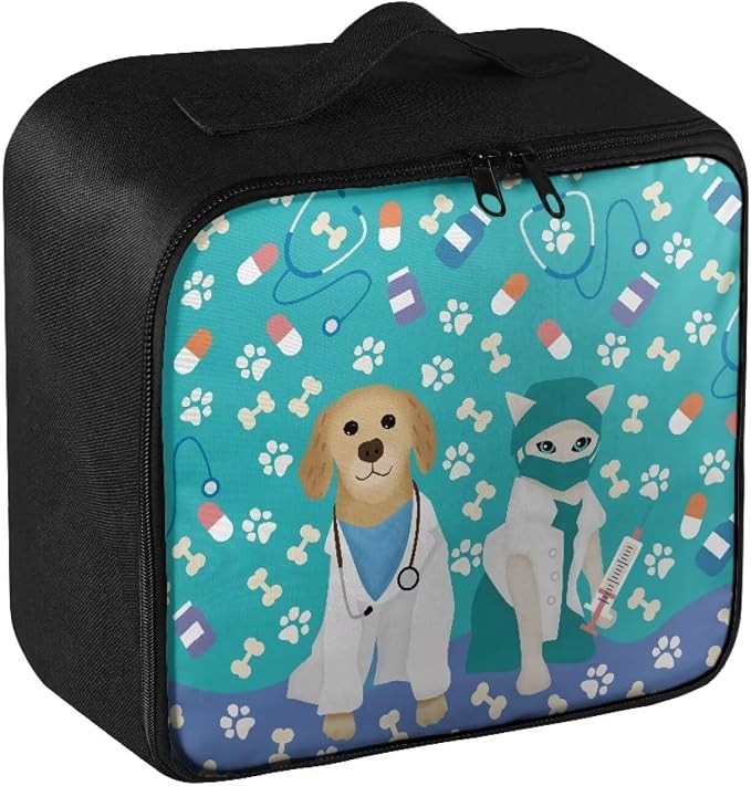 Cute Small First Aid Kit Travel Bag Empty Pet Nurse Medical Bag Empty Medium Portable Travel First Aid Kit Pouch Blue Medical Storage Bag for Car Home Camping Office Workplace School