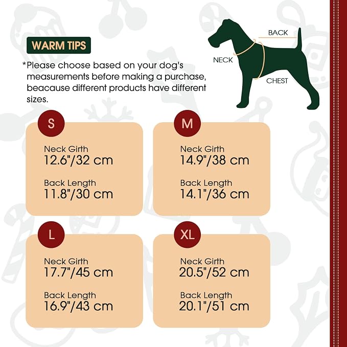 Dog Christmas Cape, Thermal Christmas Cloak, Xmas Costume | Slips on Fast, Enables Potty Breaks, Warm Linings, Holiday Photo Shoots, Xmas Costume, Red Snowflakes S