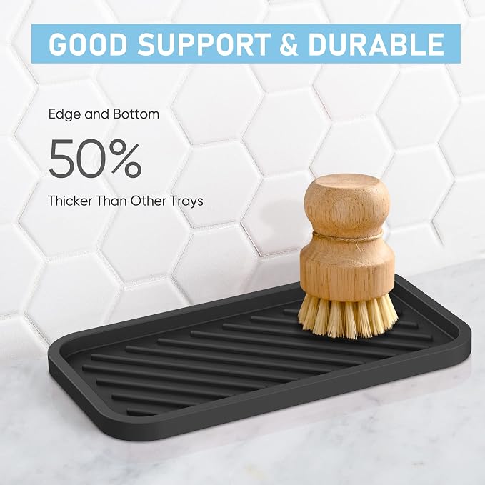 Silicone Sponge Holder-Large Thick Durable 10" Sink Organizer Tray-Kitchen