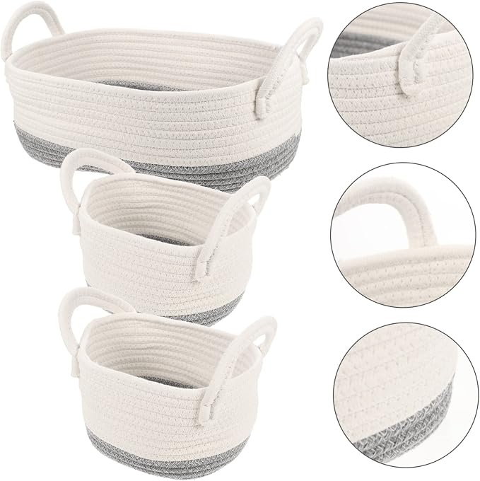 Cotton Rope Storage Basket Dog Toy Organizer Multi-purpose Basket for Home Dorm Shop