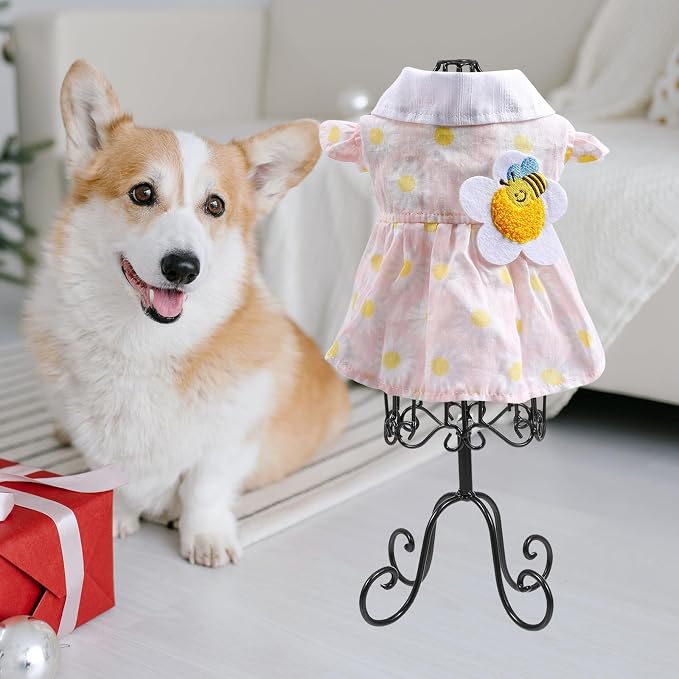 Pet Shop Clothing Holder Iron Dog Clothes Display Rack Lightweight and Easy to Carry Black Puppy Coat Hanger for Home Adornment and Pet Clothing Display