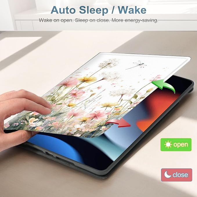 for Samsung Galaxy Tab A 8.4 2020 (SM-T307) Tablet Protective Cover with Adjustable Stand and Magnetic Auto Wake/Sleep,Watercolor Flower