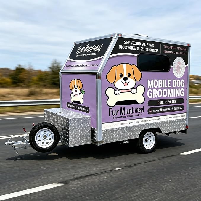 Mobile Pet Grooming Trailer Professional Dog Grooming Salon Station | Built for Mobile Groomers with Business Ready Layout, Grooming Workspace, Storage Solutions and Custom Design Support