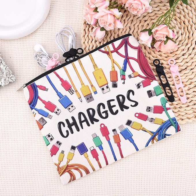 Sisadodo Charging Cable Organizer Travel Bag Toiletry Makeup Cosmetic Bags Medicine Med Toiletry Bag Pouch Diabetic Gifts Bags