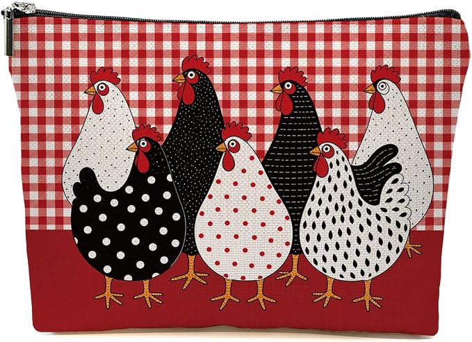 Chicken Makeup Bag, Chickens Gifts Cosmetic Bag Travel Toiletry Bags